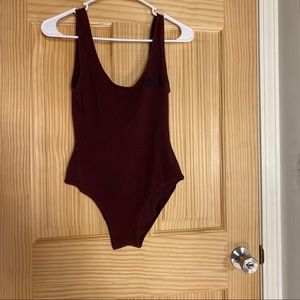 Maroon Backless Body Suit from PacSun